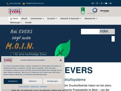 Website von Druckluft Evers GmbH