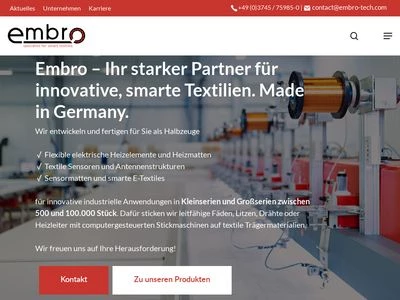 Website von Embro GmbH