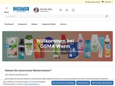 Website von OSMA Werm GmbH