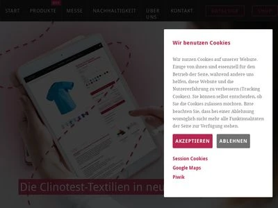 Website von Clinotest GmbH