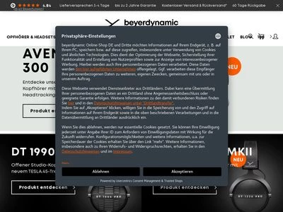 Website von beyerdynamic GmbH & Co. KG