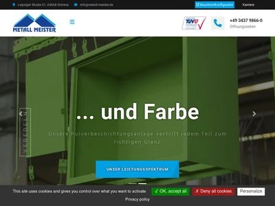 Website von Metall Meister Grimma GmbH