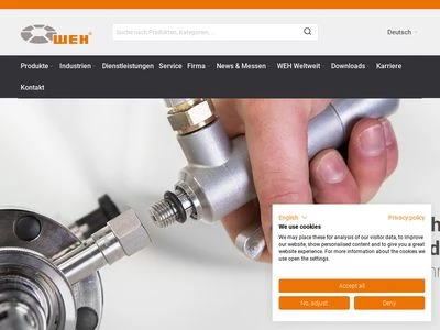 Website von WEH GmbH Verbindungstechnik