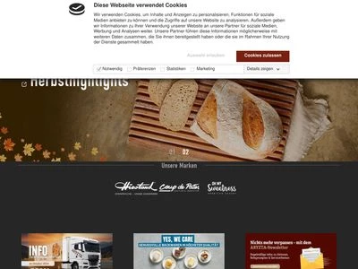 Website von ARYZTA Bakeries Deutschland GmbH