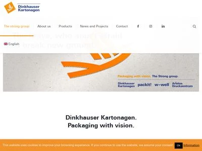 Website von Dinkhauser Kartonagen Vertriebs GmbH