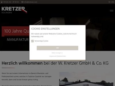 Website von W. Kretzer GmbH & Co. KG