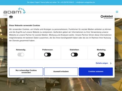 Website von Adam Anlagen- und Maschinenbau GmbH