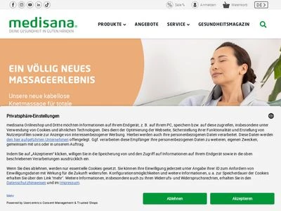 Website von Medisana GmbH