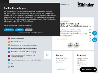 Website von Franz Binder GmbH & Co. Elektrische Bauelemente KG