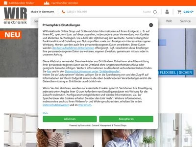 Website von WIR elektronik GmbH & Co. KG