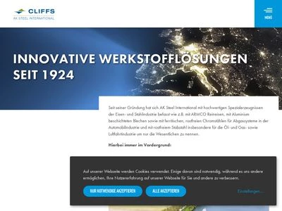 Website von AK Steel GmbH