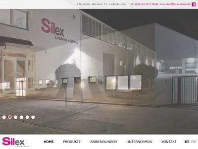 Website von Silex Gesellschaft für Siliconextrusion mbH