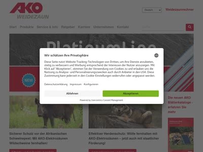 Website von AKO-Agrartechnik GmbH & Co. KG