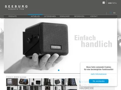 Website von SEEBURG acoustic line Produktions- und Vertriebs GmbH