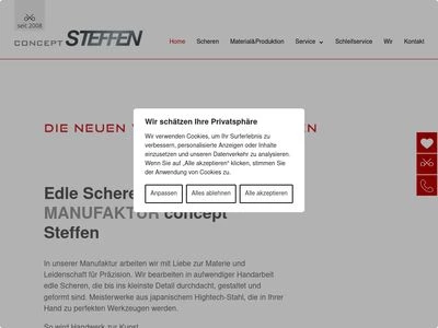 Website von Concept Steffen Haarscheren Manufaktur