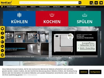 Website von NordCap GmbH & Co. KG