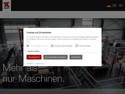 Website von G. KRAFT Maschinenbau GmbH