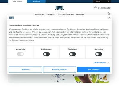 Website von Juwel Aquarium GmbH & Co. KG