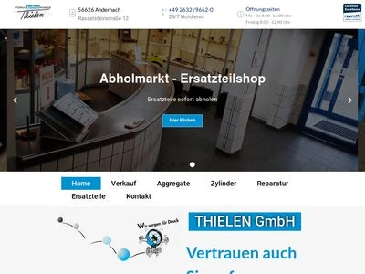 Website von Thielen-Hydraulik GmbH