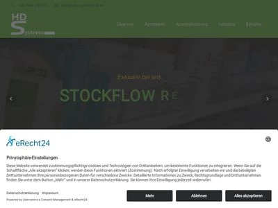 Website von HDSysteme Lagertechnik GmbH