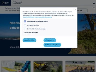 Website von PREMIER TECH WATER AND ENVIRONMENT GmbH