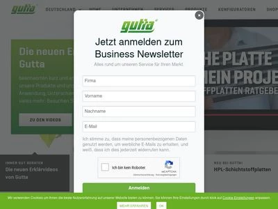 Website von Gutta Werke GmbH