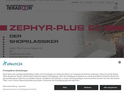 Website von TEKADOOR GmbH