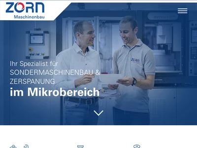 Website von ZORN Maschinenbau GmbH