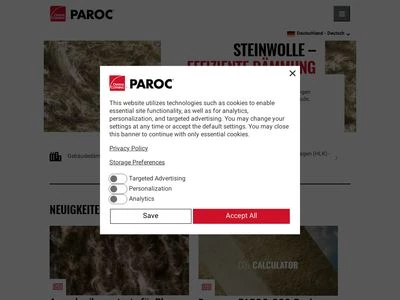 Website von Paroc GmbH