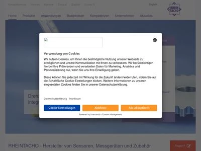 Website von RHEINTACHO Messtechnik GmbH