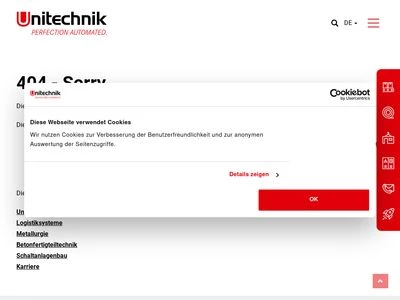 Website von Unitechnik Systems GmbH