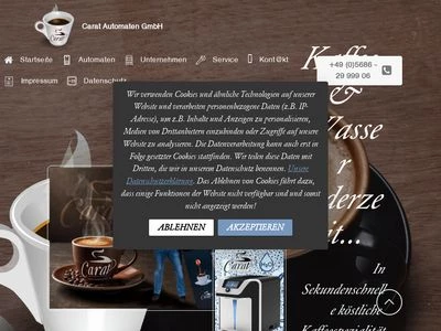 Website von Carat Automaten GmbH