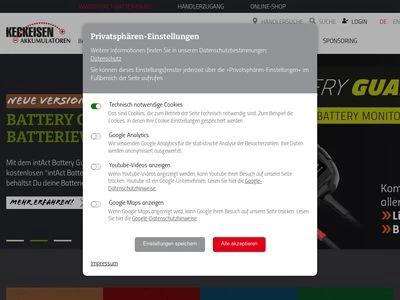 Website von Stefan Keckeisen Akkumulatoren e. K.