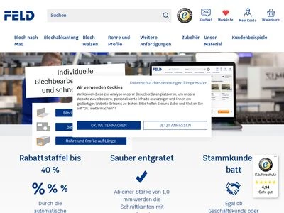 Website von Maschinenbau Feld GmbH