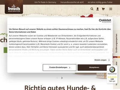 Website von bosch Tiernahrung GmbH & Co. KG