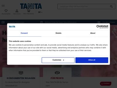 Website von Tanita Deutschland