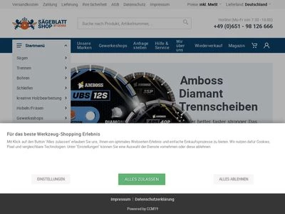 Website von GEMAX Werkzeuge GmbH & Co. KG