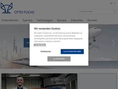 Website von OTTO FUCHS Kommanditgesellschaft