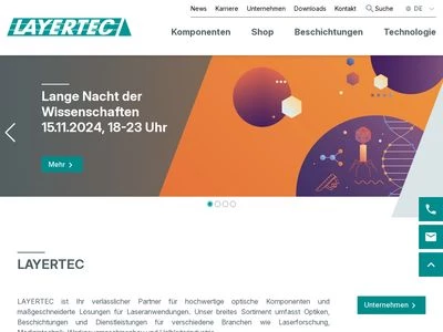 Website von LAYERTEC GmbH