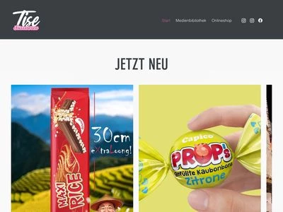 Website von TISE Süsswaren GmbH