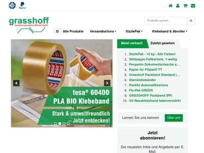 Website von Grasshoff Verpackungssysteme Maintal GmbH