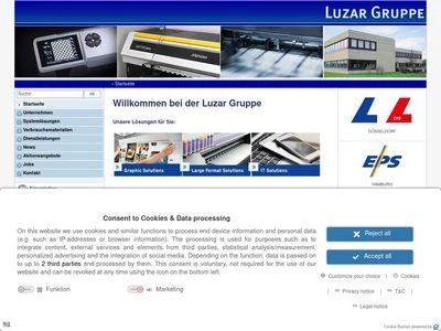 Website von Luzar  GmbH + Co. KG