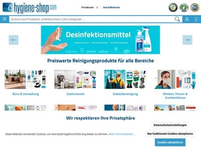 Website von Sarima-Hygiene GmbH & Co. KG