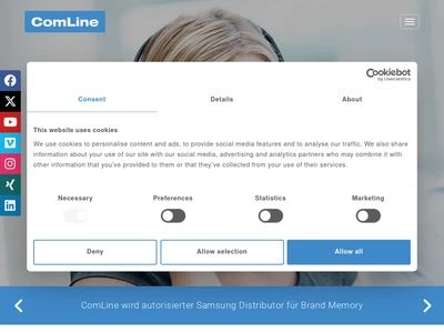 Website von ComLine GmbH Value Added Distribution