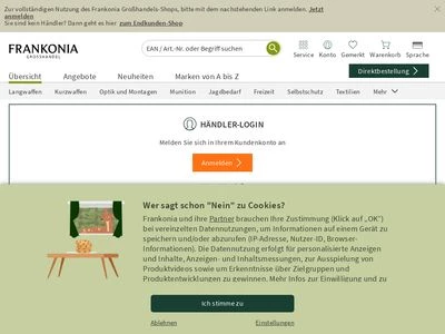 Website von Frankonia Handels GmbH & Co.KG