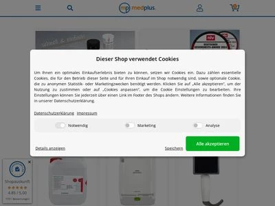 Website von MedPlus Medizintechnik GmbH