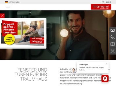 Website von Internorm International GmbH