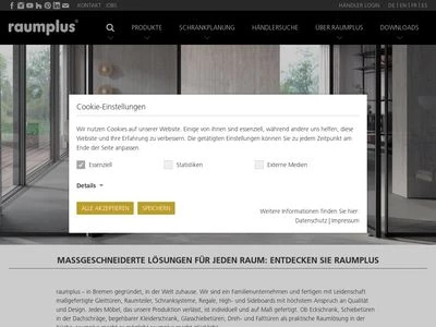 Website von raumplus GmbH