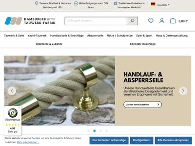 Website von Hamburger Tauwerk Fabrik GmbH & Co.KG