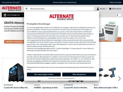 Website von ALTERNATE GmbH